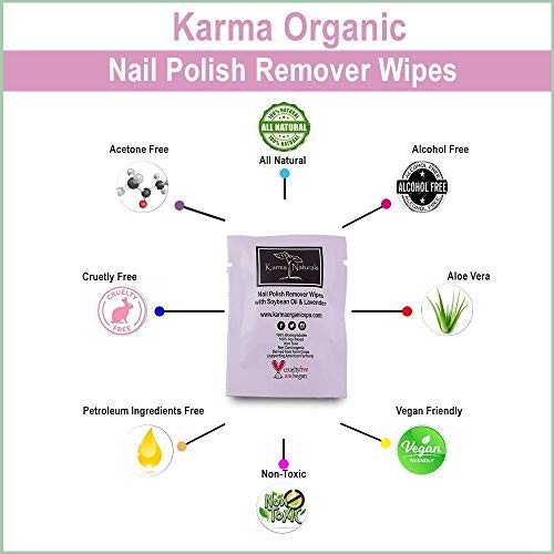 Karma Nail Polish Remover Wipes; Non-Toxic, Vegan, Cruelty-Free