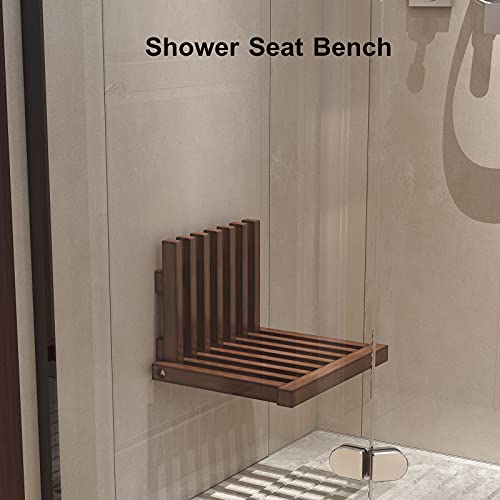 KASLANDI Shower Seat Bench, Wall-Mounted Folding Stool Chair, Shower Stool fo...