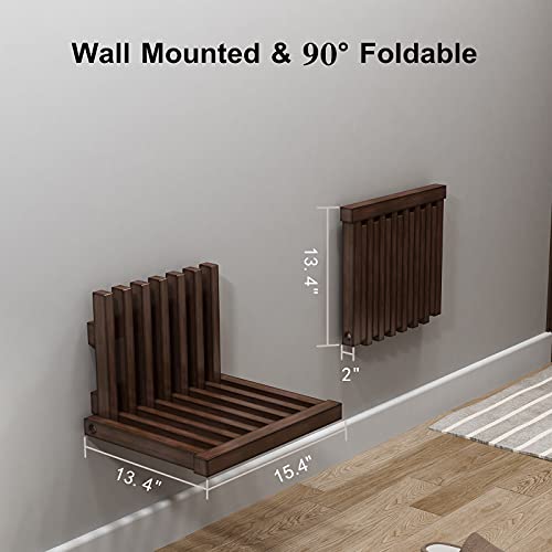KASLANDI Shower Seat Bench, Wall-Mounted Folding Stool Chair, Shower Stool fo...