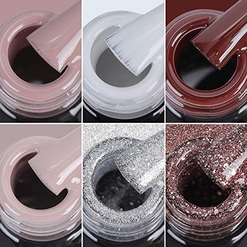 Gel Nail Polish Kit, Kastiny 9Pcs Champagne Gold Soak Off Gel Nail Collection...