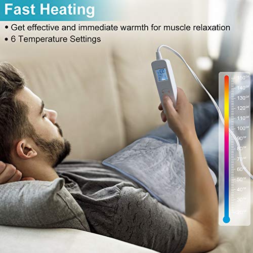 Heating Pad, Kastiny Electric Heat Pads for Back Pain and Cramps Relief, Weig...