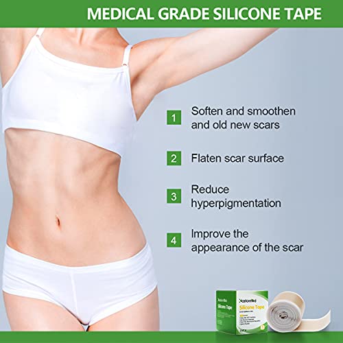 Silicone Tape for Scars, Soft Medical Tape Easy Removal for Keloid Bump Scars...
