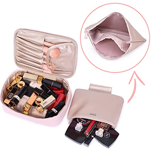 Makeup Bag with Inner Pouch - Cosmetic Bag for Women Cosmetic Travel Makeup B...