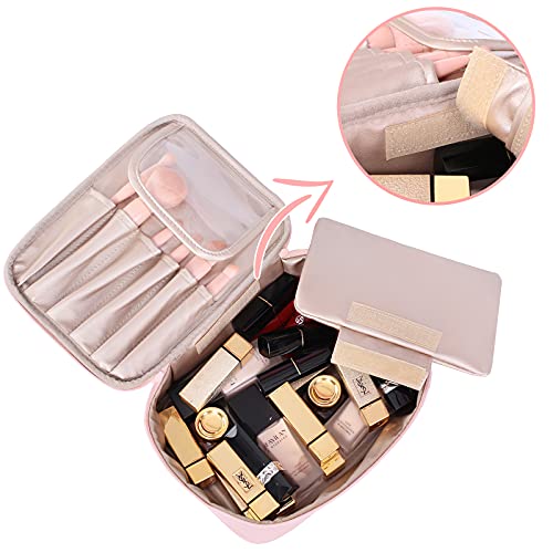 Makeup Bag with Inner Pouch - Cosmetic Bag for Women Cosmetic Travel Makeup B...