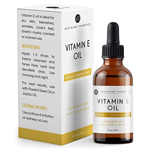 Vitamin E Oil for Skin and Face by Kate Blanc Cosmetics . 28,000 IU. Reduce A...