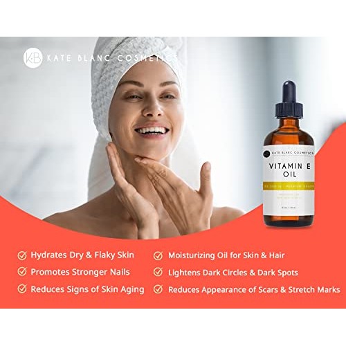 Vitamin E Oil for Skin and Face by Kate Blanc Cosmetics . 28,000 IU. Reduce A...