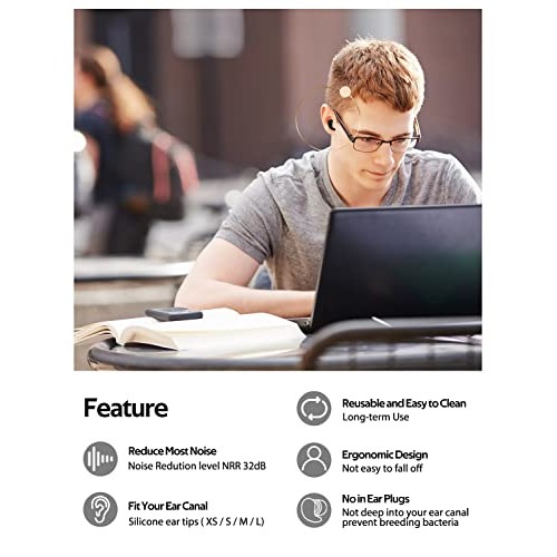 Ear Plugs for Noise Reduction, Ear Plugs for Sleeping Noise Cancelling, Ear P...