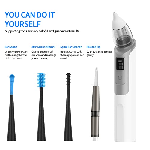 Ear Wax Vacuum, 6 Gear Strong Suction KDO Ear Vacuum Wax Remover Gear Indicat...