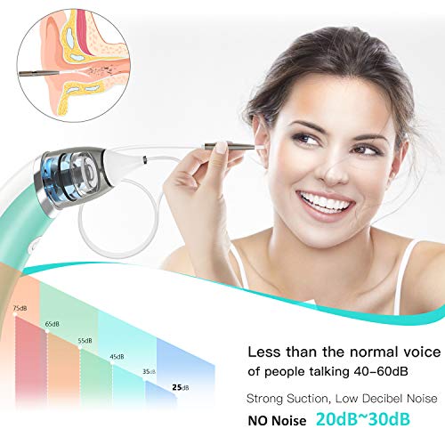 Ear-Wax-Vacuum-Removal, Ear Wax Sucker 5 Levels of Suction Strong Electric Ea...