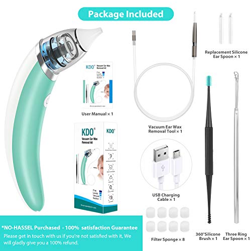 Ear-Wax-Vacuum-Removal, Ear Wax Sucker 5 Levels of Suction Strong Electric Ea...