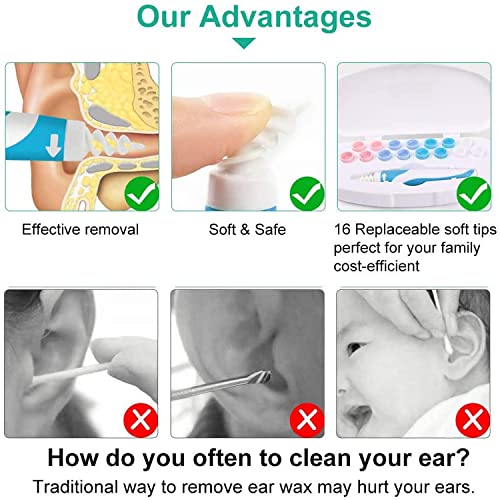Q-Grips Earwax Remover 3 in 1 Ear-Wax-Removal-Tool Safe Silicone Q Grips Ear ...