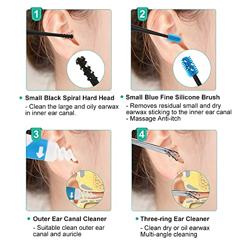 Q-Grips Earwax Remover 3 in 1 Ear-Wax-Removal-Tool Safe Silicone Q Grips Ear ...