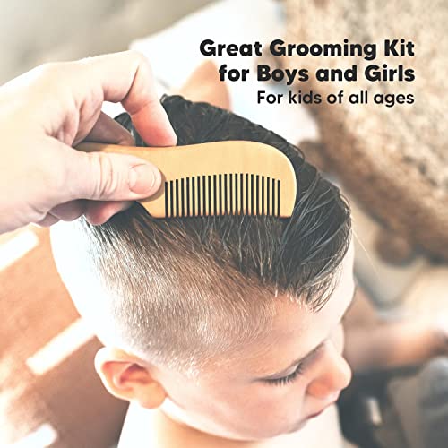 Baby Hair Brush and Comb Set for Newborn - Natural Wooden Hairbrush with Soft...