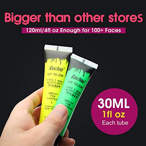 Halloween UV Glow Blacklight Face and Body Paint -8 Color 1OZ - Day or Night ...