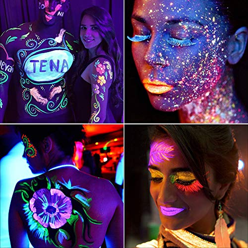 Halloween UV Glow Blacklight Face and Body Paint -8 Color 1OZ - Day or Night ...