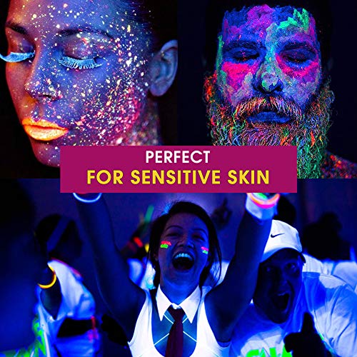 Halloween UV Glow Blacklight Face and Body Paint -8 Color 1OZ - Day or Night ...