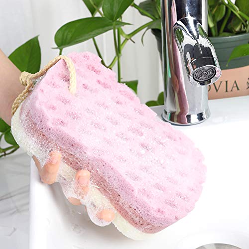 KECUCO 3 Pcs Bath Sponge for Women, Men, Kids, Sponge Loofah Body Scrubber Sh...