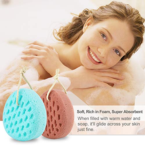 KECUCO 3 Pcs Bath Sponge for Women, Men, Teenager. Sponge Loofah Body Scrubbe...