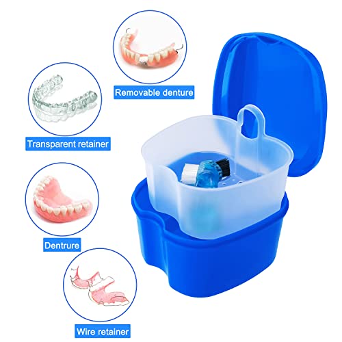 Dental Retainer Cup Holder Mouthguard Cleaning Case with Strainer Basket, Den...