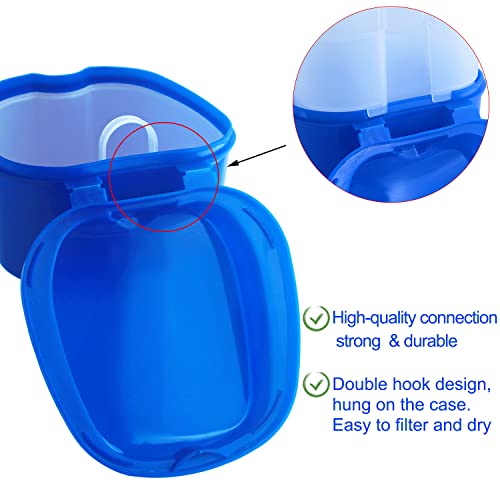 Dental Retainer Cup Holder Mouthguard Cleaning Case with Strainer Basket, Den...
