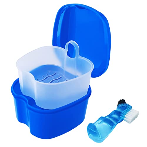 Dental Retainer Cup Holder Mouthguard Cleaning Case with Strainer Basket, Den...