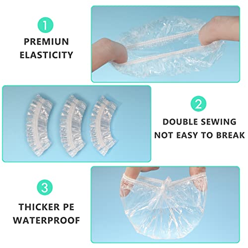 Keeygo 120 Pack Disposable Ear Covers For Shower, Waterproof Plastic Ear Show...