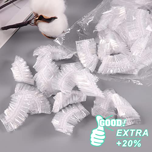 Keeygo 120 Pack Disposable Ear Covers For Shower, Waterproof Plastic Ear Show...