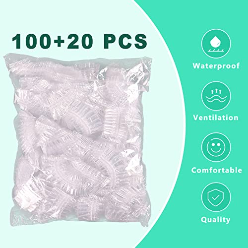 Keeygo 120 Pack Disposable Ear Covers For Shower, Waterproof Plastic Ear Show...