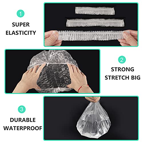 Keeygo Disposable Shower Caps 30PCS,Thicker Waterproof Plastic Hair Head Cove...