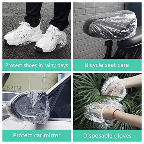 Keeygo Disposable Shower Caps 30PCS,Thicker Waterproof Plastic Hair Head Cove...