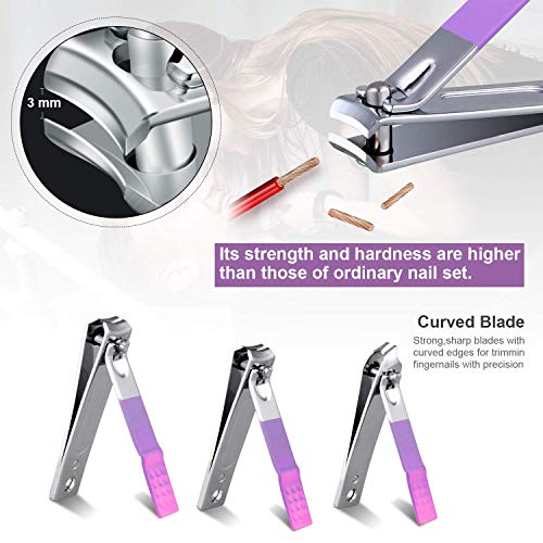 Manicure Set Professional Nail Clippers Kit -16Pcs Pedicure Care Tools Stainl...