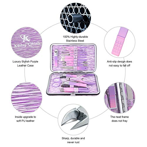 Manicure Set Professional Nail Clippers Kit -16Pcs Pedicure Care Tools Stainl...