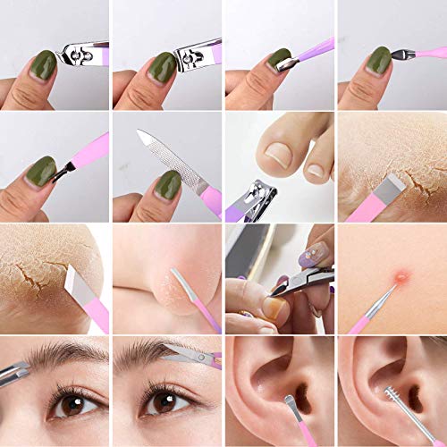 Manicure Set Professional Nail Clippers Kit -16Pcs Pedicure Care Tools Stainl...