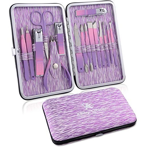 Manicure Set Professional Nail Clippers Kit -16Pcs Pedicure Care Tools Stainl...
