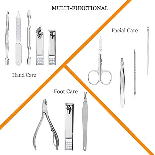 Manicure Set Professional Nail Clippers Kit Pedicure Care Tools- Stainless St...
