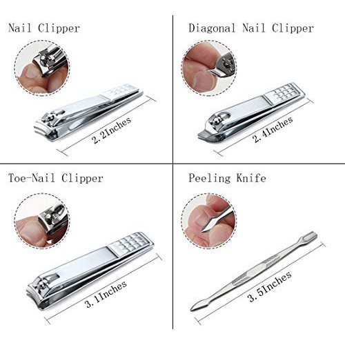 Manicure Set Professional Nail Clippers Kit Pedicure Care Tools- Stainless St...