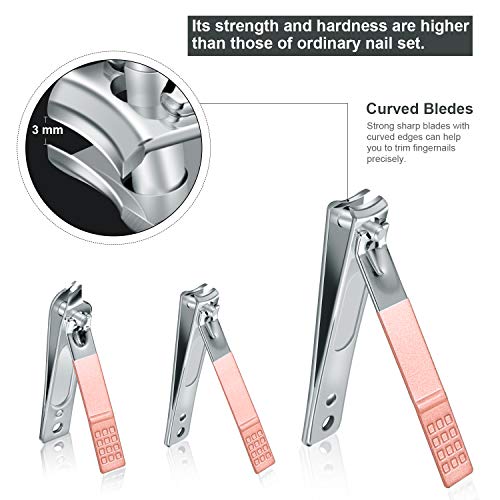 Manicure Set, Travel Mini Nail Clippers Kit Pedicure Care Tools, 10pcs Stainl...
