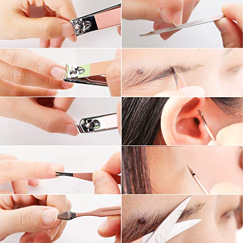 Manicure Set, Travel Mini Nail Clippers Kit Pedicure Care Tools, 10pcs Stainl...