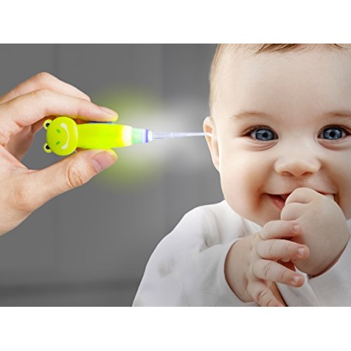 KleanEars Kids Earwax Remover Tool Baby Safe 4 Pcs LED Lighting Ear Pick Spoo...