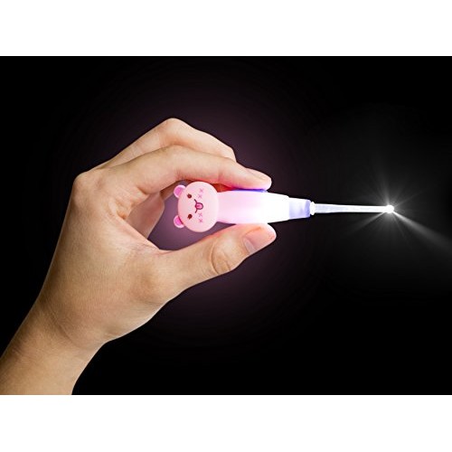 KleanEars Kids Earwax Remover Tool Baby Safe 4 Pcs LED Lighting Ear Pick Spoo...