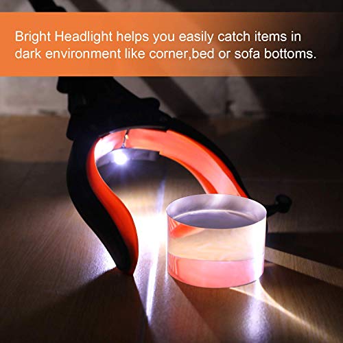 Foldable Grabber Reacher Tool with Headlight, 32 inch Lawn Trash Picker Upper...