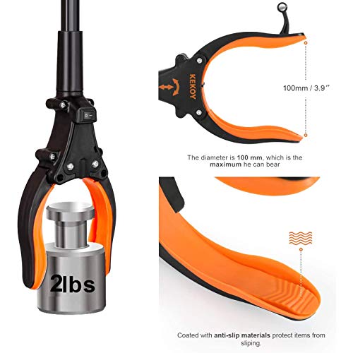 Foldable Grabber Reacher Tool with Headlight, 32 inch Lawn Trash Picker Upper...