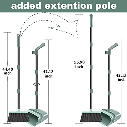 Kelamayi Broom Dustpan Combo Set Standing Dustpan Broom with Stainless Long H...