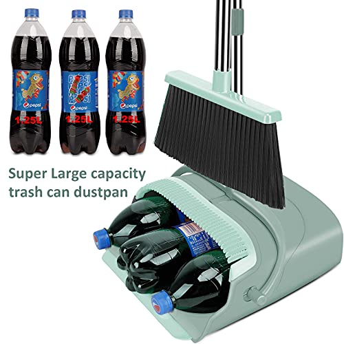 Kelamayi Broom Dustpan Combo Set Standing Dustpan Broom with Stainless Long H...