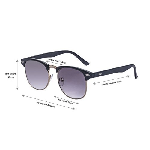 Kelens Retro Half Frame Driving Nearsighted Sunglasses Clear Vision Lenses Se...