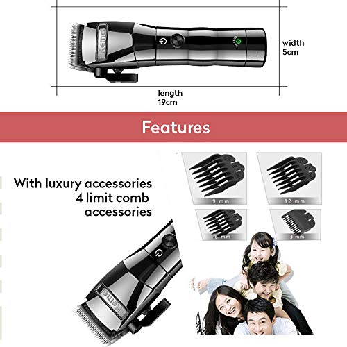 Kemei 2850 Clipper Cordless Professional Low Noise Hair Clippers Electric Pow...
