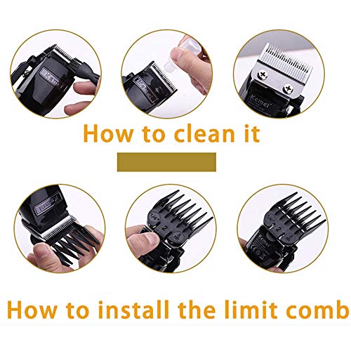 Kemei 2850 Clipper Cordless Professional Low Noise Hair Clippers Electric Pow...