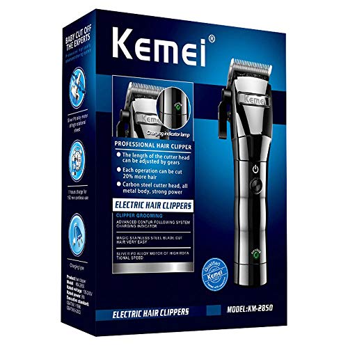 Kemei 2850 Clipper Cordless Professional Low Noise Hair Clippers Electric Pow...