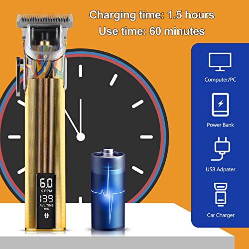 KEMEI Graffiti T Blade Hair Trimmer for Men,Zero Gapped Trimmers Rechargeable...