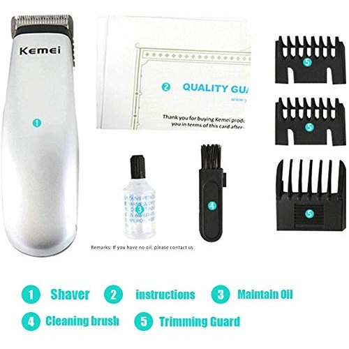 KEMEI Mini Clippers Trimmer Groomer Cordless Self-Haircut Kit Styling Shears ...